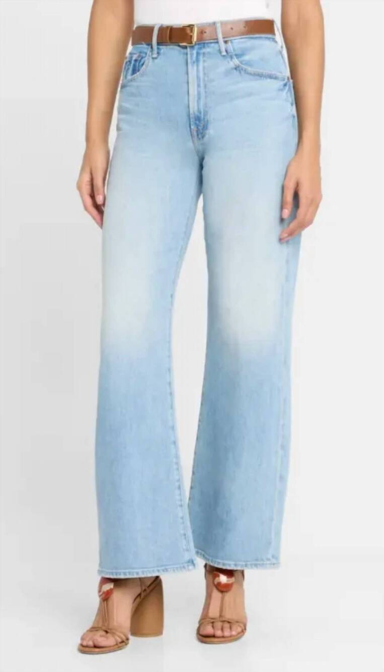 NEW MOTHER lil lasso sneak jeans in ivg - light blue wash